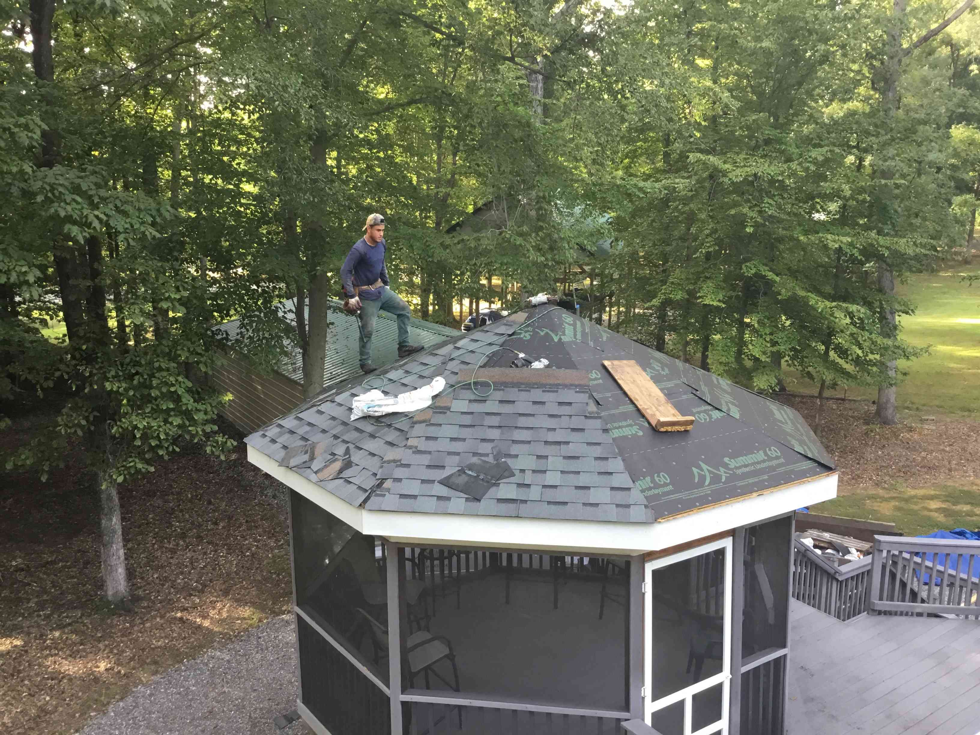 Replacing the roof on a gazebo